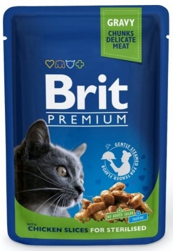 BRIT Premium Cat Chicken Sterilised - wet cat food - 100g image 1