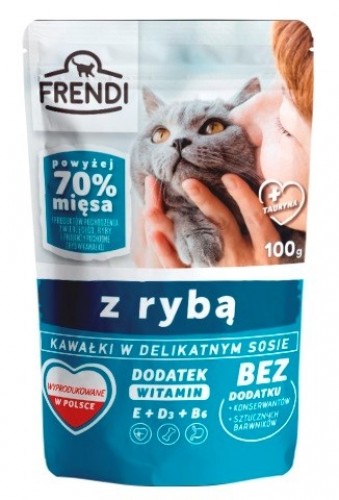 FRENDI Pieces in sauce with fish - wet cat food - 100 g image 1