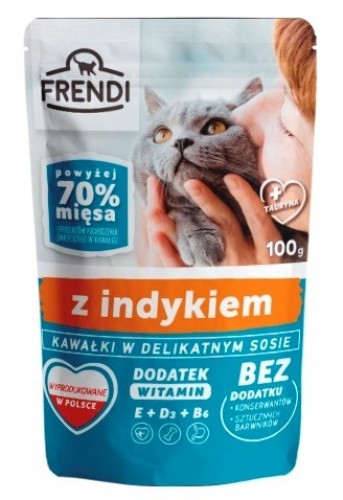 FRENDI Pieces in turkey sauce - wet cat food - 100 g image 1