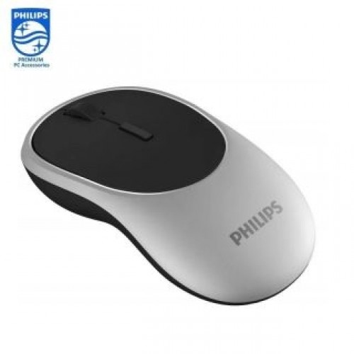 Philips  
         
       M413 Alloy Surface Wireless Mouse with Built-in Battery 3 btn. 1600/2000 dpi 
     Silver image 1