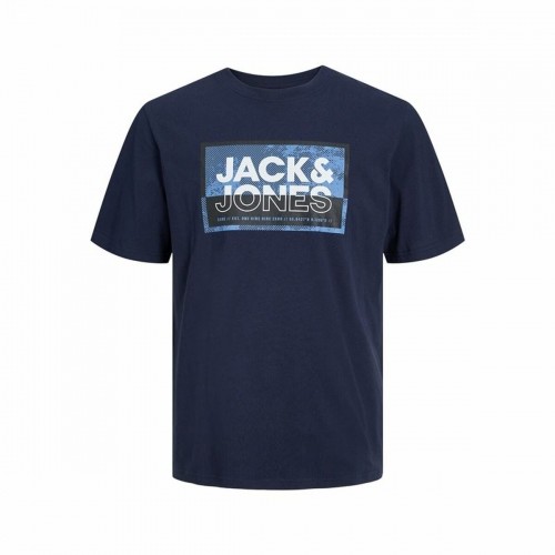 Vīriešu Krekls ar Īsām Piedurknēm Jack & Jones logan Zils Vīriešu image 1
