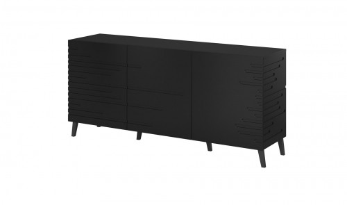 Cama Meble Nova chest of drawers 155x40x72 Black Mat image 1