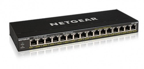 NETGEAR GS316PP Unmanaged Gigabit Ethernet (10/100/1000) Power over Ethernet (PoE) Black image 1