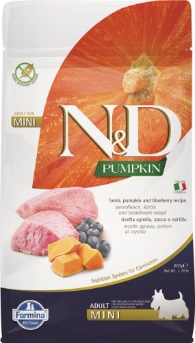 FARMINA N&D Pumpkin Dog Lamb & Blueberry Adult Mini - dry dog food - 800 g image 1