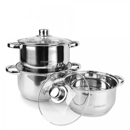 MAESTRO MR-2020-6M 6-piece cookware set, stainless steel image 1
