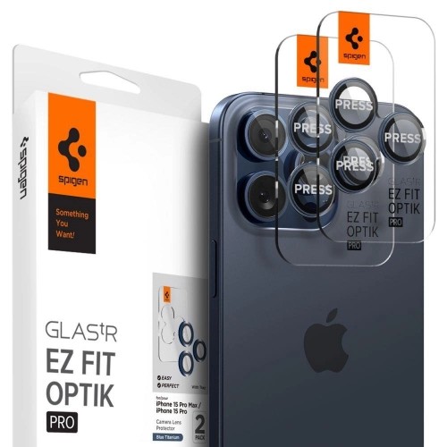 Apple Spigen Optik.tR EZ Fit Camera Protector for iPhone 14 Pro | Pro Max | 15 Pro | Pro Max - Titanium Blue 2 pcs. image 1