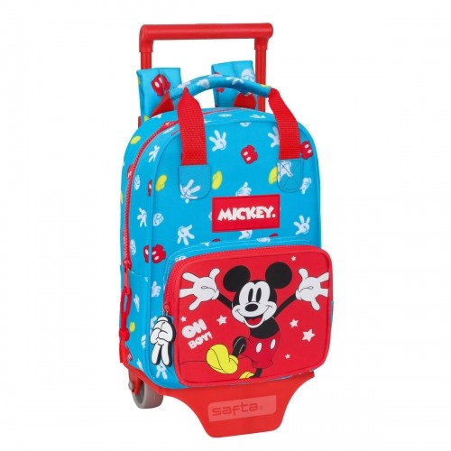 School Rucksack with Wheels Mickey Mouse Clubhouse Fantastic Blue Red 20 x 28 x 8 cm image 1