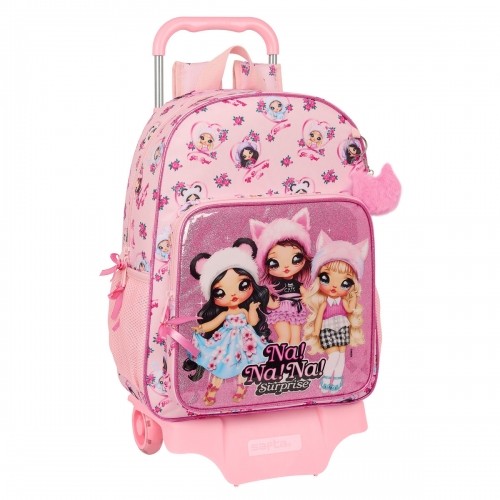 School Rucksack with Wheels Na!Na!Na! Surprise Fabulous Pink 33 x 42 x 14 cm image 1