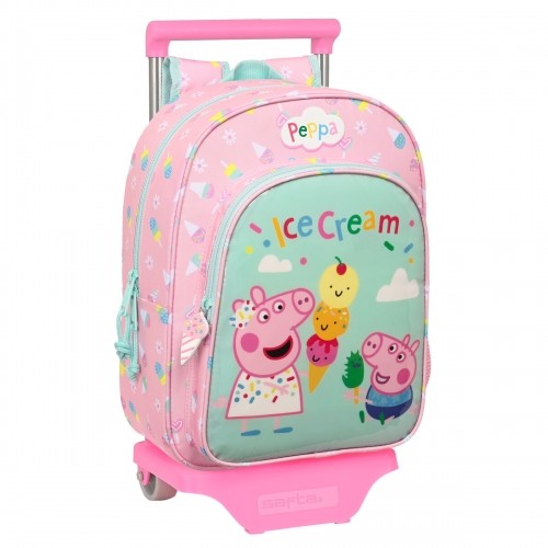 Школьный рюкзак с колесиками Peppa Pig Ice cream Розовый Мята 26 x 34 x 11 cm image 1