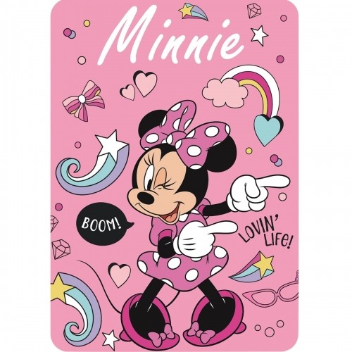Blanket Minnie Mouse Me time 100 x 140 cm Light Pink Polyester image 1