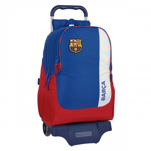 School Rucksack with Wheels F.C. Barcelona Blue Maroon 32 x 44 x 16 cm image 1