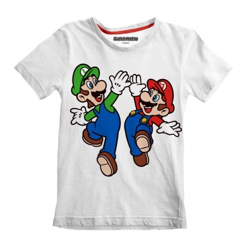 Child's Short Sleeve T-Shirt Super Mario Mario and Luigi White image 1