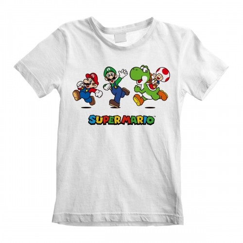 Krekls ar Īsām Piedurknēm Bērniem Super Mario Running Pose Balts image 1