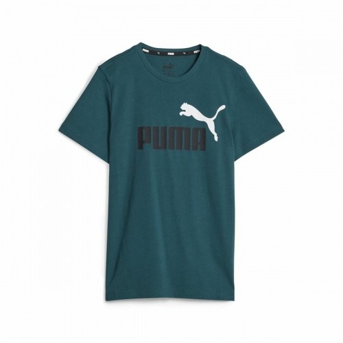 Детский Футболка с коротким рукавом Puma Ess+ 2 Col Logo Темно-зеленый image 1