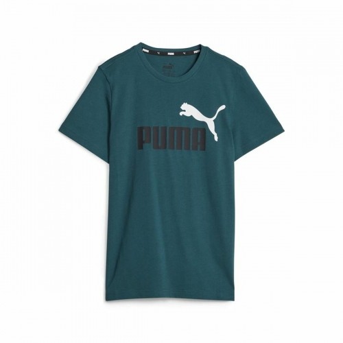 Child's Short Sleeve T-Shirt Puma Ess+ 2 Col Logo Dark green image 1