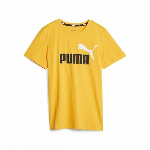 Child's Short Sleeve T-Shirt Puma Ess+ 2 Col Logo Yellow image 1