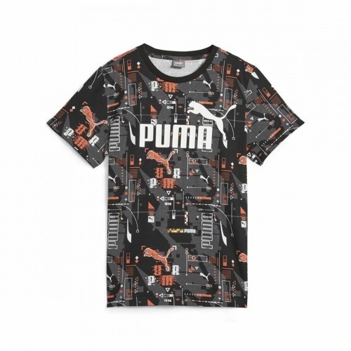 Child's Short Sleeve T-Shirt Puma Ess+ Futureverse Aop Black image 1
