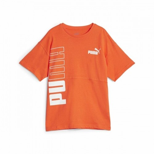 Child's Short Sleeve T-Shirt Puma Power Colorblock Dark Orange image 1