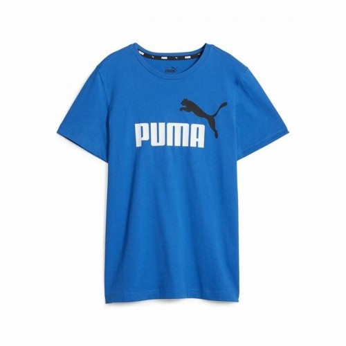 Child's Short Sleeve T-Shirt Puma Ess+ 2 Col Logo Blue image 1
