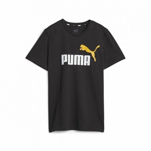 Child's Short Sleeve T-Shirt Puma Ess+ 2 Col Logo Black image 1