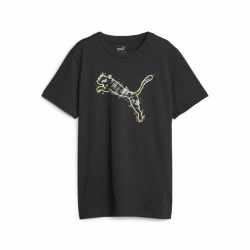 Child's Short Sleeve T-Shirt Puma Active Sports Graphic Black image 1