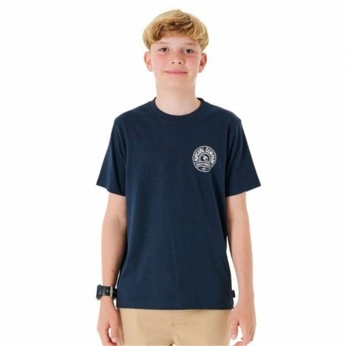 Child's Short Sleeve T-Shirt Rip Curl Stapler Navy Blue image 1