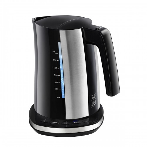 Water Kettle and Electric Teakettle Melitta LOOK AQUA DELUXE BLACK EU Black/Silver Stainless steel 2400 W 1,7 L image 1