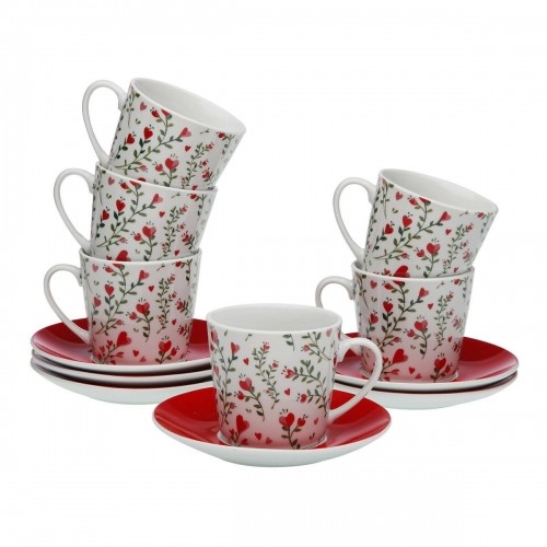Piece Coffee Cup Set Versa Hearts 6 Units Porcelain image 1