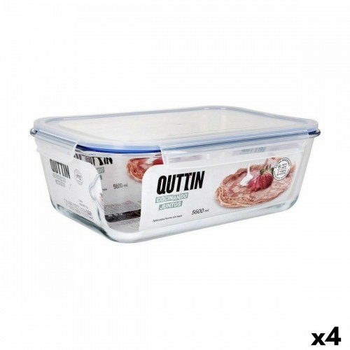Герметичная коробочка для завтрака Quttin Прозрачный Прямоугольный 5,6 L (4 штук) image 1