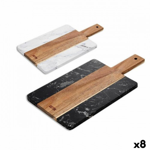 Cutting board Quttin Marble Acacia With handle 38 x 18 cm (8 Units) image 1