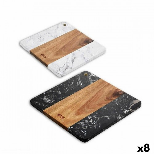 Cutting board Quttin Marble Acacia 25 x 25 cm (8 Units) image 1