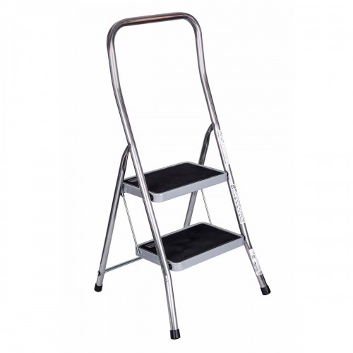 2-step folding ladder Krause 130860 Grey Silver Black/Blue Aluminium image 1
