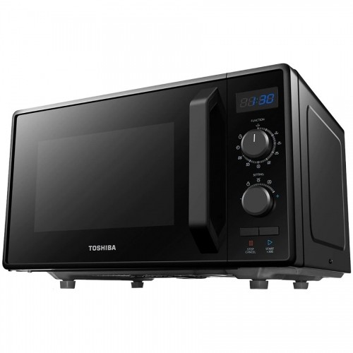 Toshiba Sda 3-in-1 Microwave Oven with Grill and Combination Hob, 23 Litres, Rotating Plate with Storage, Timer, Built-in LED Lights, 900 W, Grill 1050 W, Pizza Programme, Black image 1