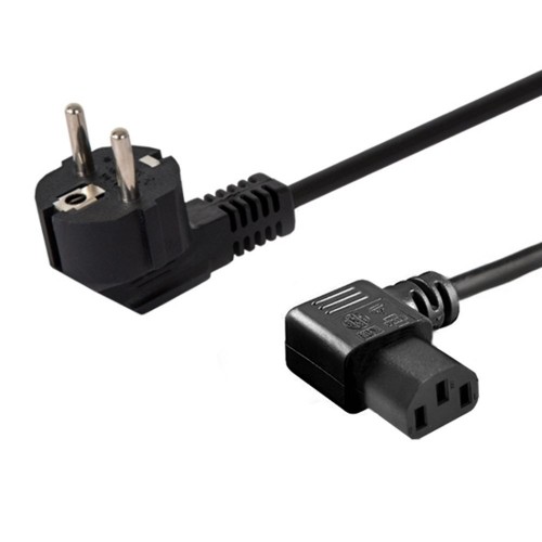SAVIO Power cable Schuko (M) angled – IEC C13, 1.2 m CL-115 image 1
