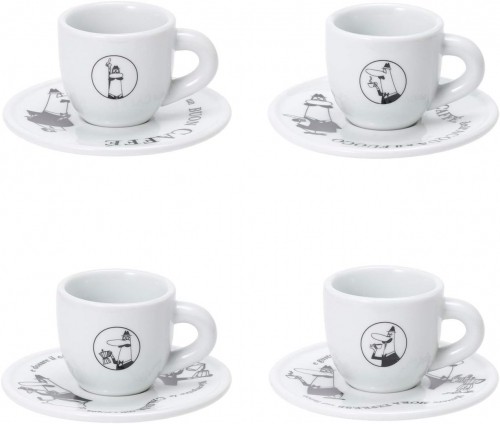 Set of 4 espresso cups BIALETTI CAROUSEL Porcelain 4x 50 ml White image 1