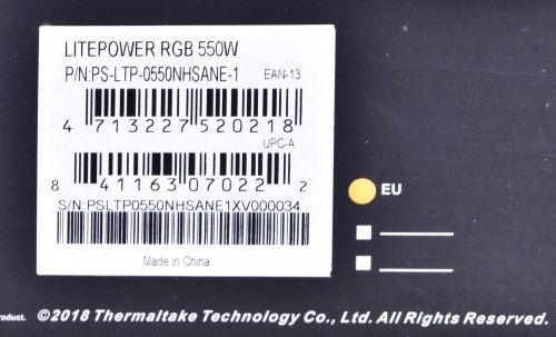 Computer power supply THERMALTAKE LITEPOWER RGB 550W, 24-pin image 1