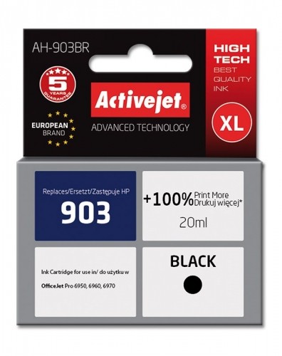 Activejet AH-903BR ink (replacement for HP 903 T6L99AE; Premium; 20 ml; black) image 1