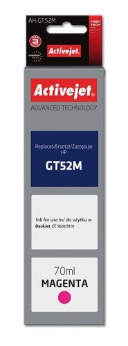 Activejet AH-GT52M ink (replacement for HP GT-52M M0H55AE; Supreme; 70 ml; magenta) image 1