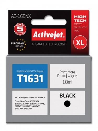 Activejet AE-16BNX Ink cartridge (replacement for Epson 16XL T1631; Supreme; 18 ml; black) image 1