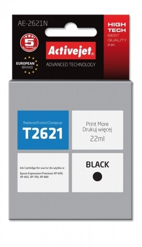 Activejet AE-2621N Ink cartridge (replacement for Epson 26 T2621; Supreme; 22 ml; black) image 1