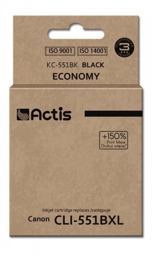 Actis KC-551Bk ink (replacement for Canon CLI-551Bk; Standard; 12 ml; black (with chip) image 1