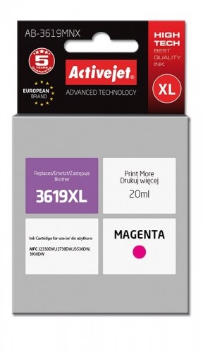 Activejet AB-3619MNX ink (replacement for Brother LC3619M XL; Supreme; 20 ml; magenta) image 1