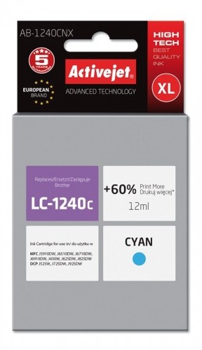 Activejet AB-1240CNX ink (replacement for Brother LC1220Bk/LC1240Bk; Supreme; 12 ml; cyan) image 1