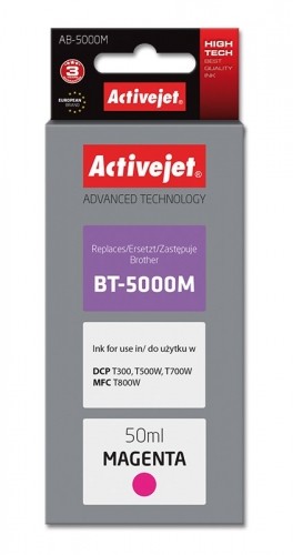 Activejet AB-5000M Ink Bottle (Replacement for Brother BT-5000M; Supreme; 50 ml; magenta) image 1