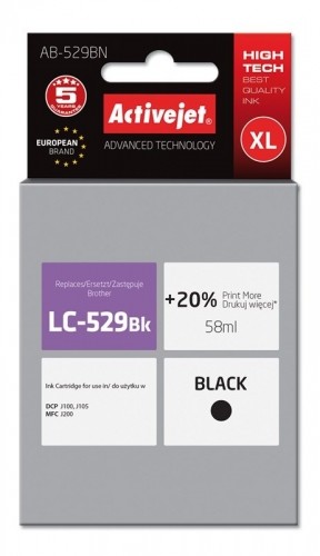 Activejet AB-529BN Ink (replacement for Brother LC529BK; Supreme; 58 ml; black) image 1