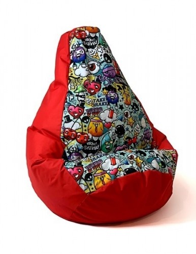 Go Gift Sako bag pouffe Pear print red-graffiti XL 130 x 90 cm image 1