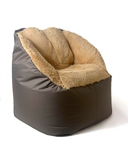 Go Gift Sako bag pouf Fluffy brown XXL 140 x 90 cm image 1