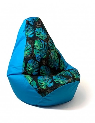 Go Gift Sako bag pouffe Pear print blue-monstera L 105 x 80 cm image 1
