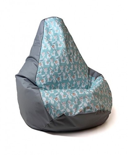 Go Gift Sako bag pouffe Pear print grey-lama XL 130 x 90 cm image 1