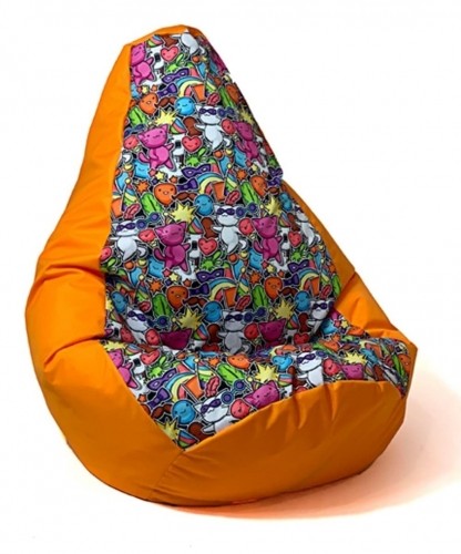 Go Gift Sako bag pouffe Pear print orange-fairy 2 XXL 140 x 100 cm image 1